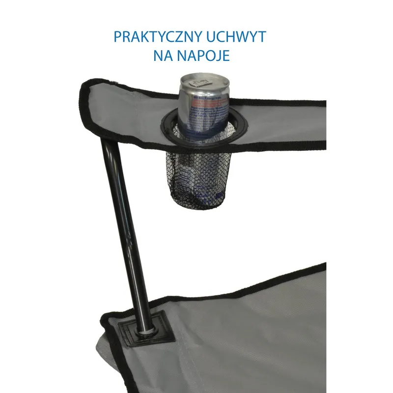 Krzesło Turystyczne Deluxe Składane Wędkarskie - Szare