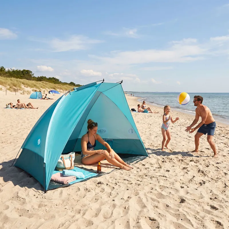 NC8030 Namiot Plażowy 260x120x120 cm NILS Camp - Turkusowy