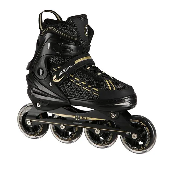 NA1128 Rozm. L(39-42) Łyżworolki NILS Extreme - Czarno-Złote