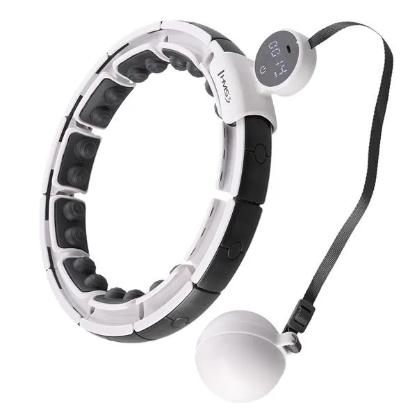 HHM16 Hula Hop White Z Magnesami I Obciążnikiem + Licznik Hms