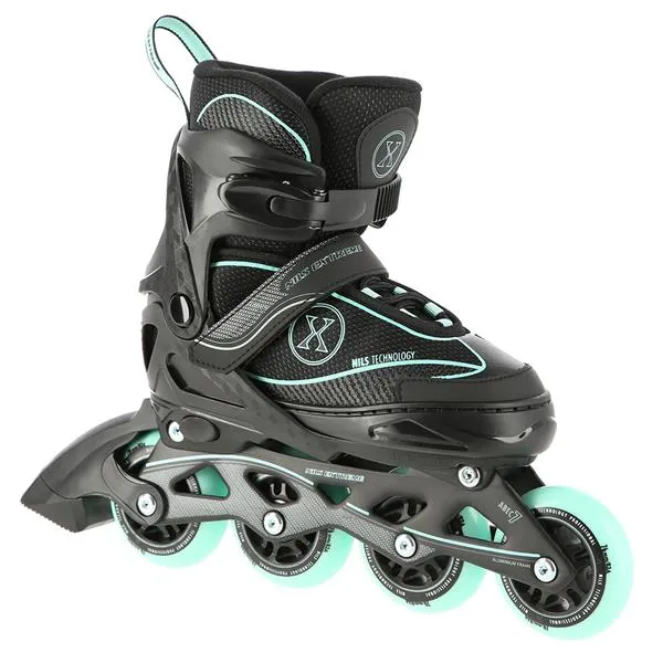 NA11008 Rozm. M (35-38) Łyżworolki NILS Extreme - Czarno-Miętowy