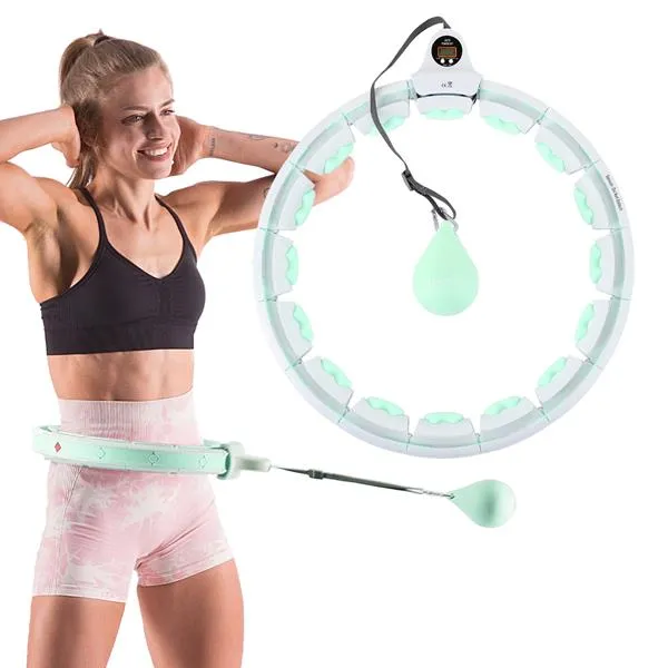 HHW06 Green Hula Hop Z Wypustkami I Obciążnikiem + Licznik Hms