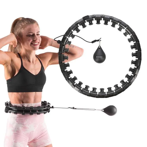 HHW12 Plus Size Hula Hop Black Z Wypustkami I Obciążnikiem Hms