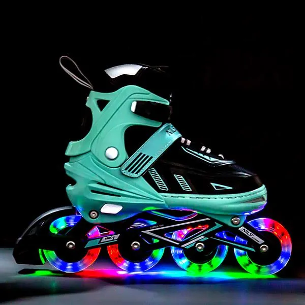 NA11230A LED Rozm. L(39-42) Łyżworolki NILS Extreme - Zielone