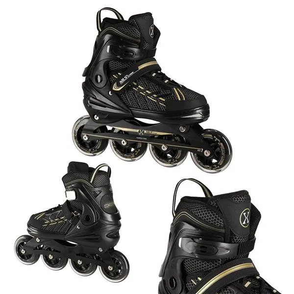 NA1128 Rozm. L(39-42) Łyżworolki NILS Extreme - Czarno-Złote