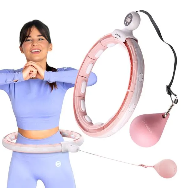 HHM15 Hula Hop Pink Z Magnesem I Obciążnikiem + Licznik Hms