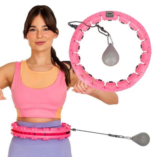 FH03 Pink Hula Hop Z Obciążnikiem I Licznikiem Stock