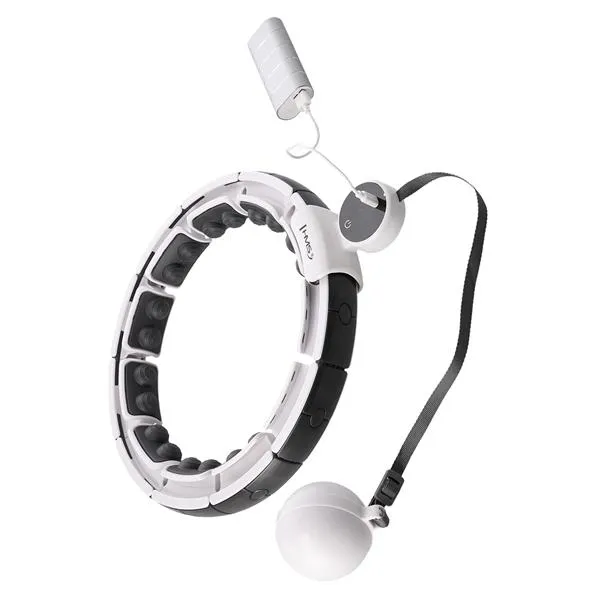 HHM16 Hula Hop White Z Magnesami I Obciążnikiem + Licznik Hms