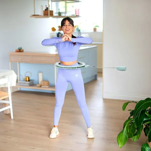 HHM14 Hula Hop Green Z Magnesami I Obciążnikiem + Licznik Hms