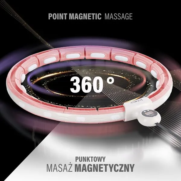 HHM15 Hula Hop Pink Z Magnesem I Obciążnikiem + Licznik Hms