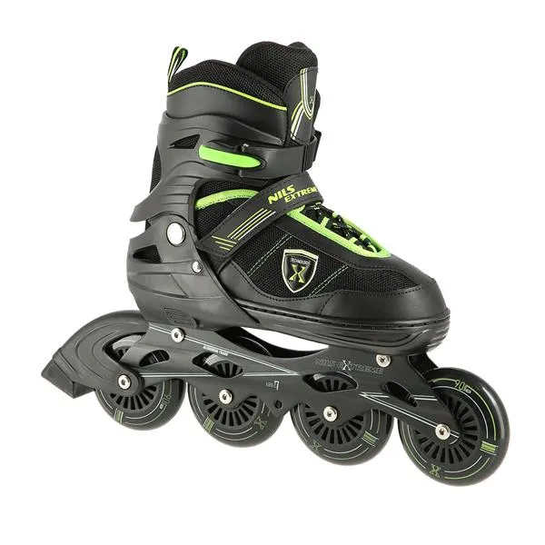 NA19088 Rozm. L (39-42) Łyżworolki NILS Extreme - Czarno-Zielony