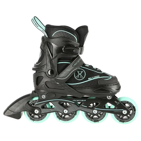 NA11008 Rozm. L (39-42) Łyżworolki NILS Extreme - Czarno-Miętowy