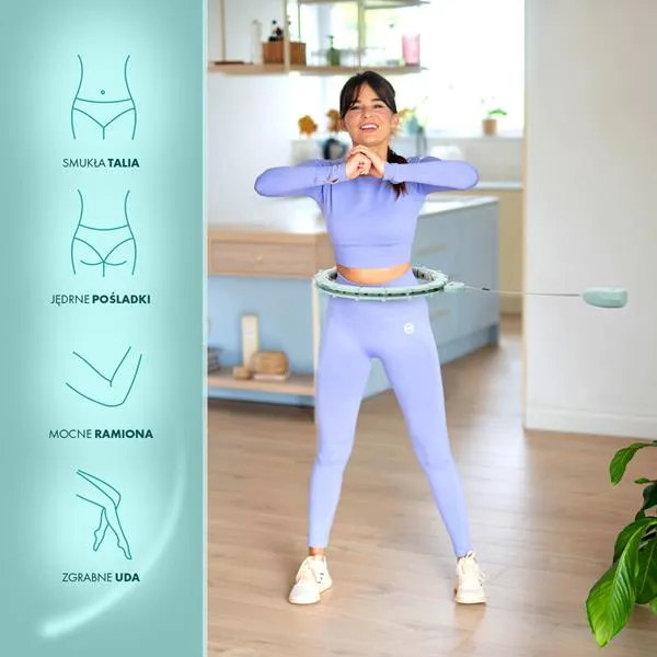 HHM14 Hula Hop Green Z Magnesami I Obciążnikiem + Licznik Hms
