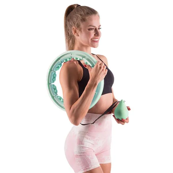 HHW06 Green Hula Hop Z Wypustkami I Obciążnikiem + Licznik Hms