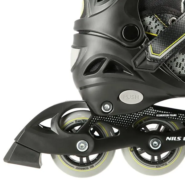 NA14198 Rozm. S (31-34) Łyżworolki NILS Extreme - Czarno-Żółty