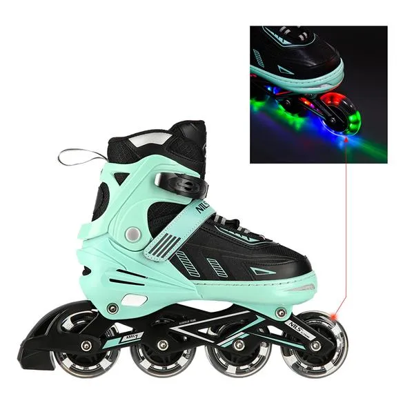 NA11230A LED Rozm. L(39-42) Łyżworolki NILS Extreme - Zielone