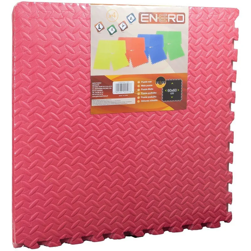 Mata Puzzle Piankowe EVA 60x60x1,2cm Kpl. 4szt Enero - Czerwony