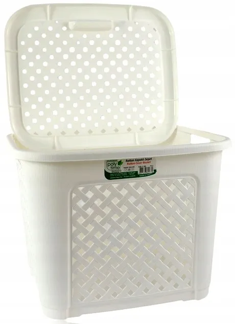 Kosz RATTAN 19l 28x36x28cm - Biały