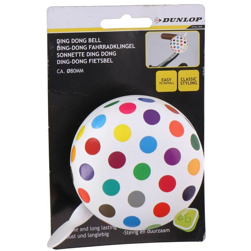 Dzwonek Rowerowy Dunlop Śr. 80mm Kropki