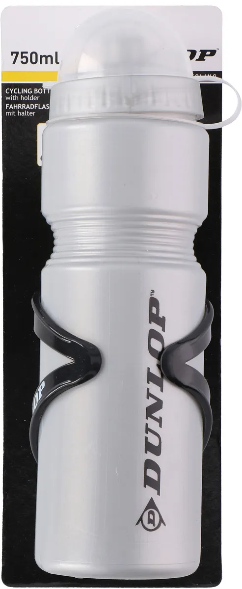 Bidon Rowerowy Dunlop 750ml Z Koszykiem - Srebrny