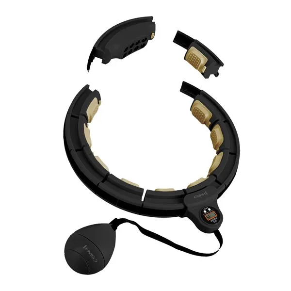 HHM13 Hula Hop Black/Gold Z Magnesami I Obciążnikiem + Licznik Hms