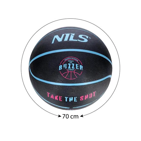 NPK251 Piłka Do Koszykówki Buzzer 5 NILS - Czarna
