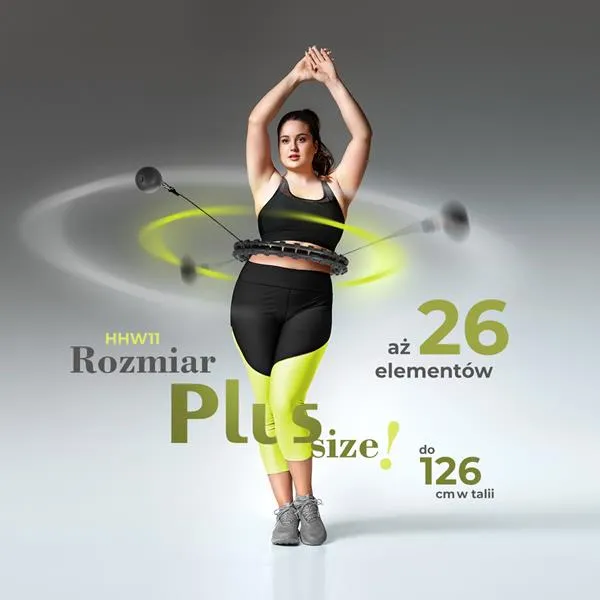 HHW11 Plus Size Hula Hop Black Z Wypustkami I Obciążnikiem Hms