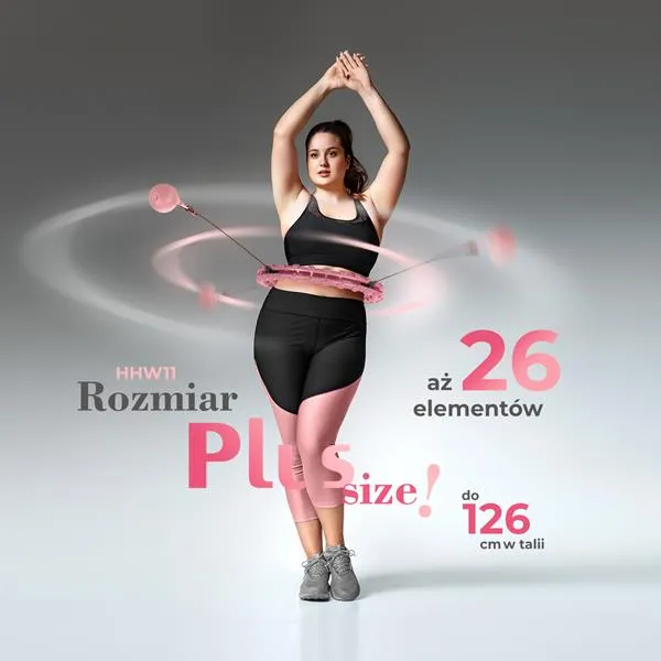 HHW11 Plus Size Hula Hop Light Pink Z Wypustkami I Obciążnikiem Hms