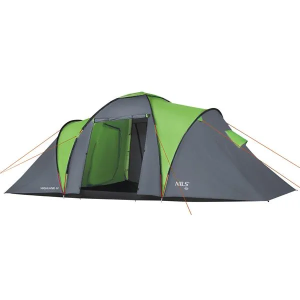 NC6431 Namiot Kempingowy Highland IV NILS Camp - Zielono-Szary