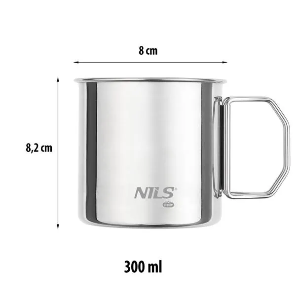 NC1762 Zestaw Czterech Kubków Ze Stali Nierdzewnej NILS Camp