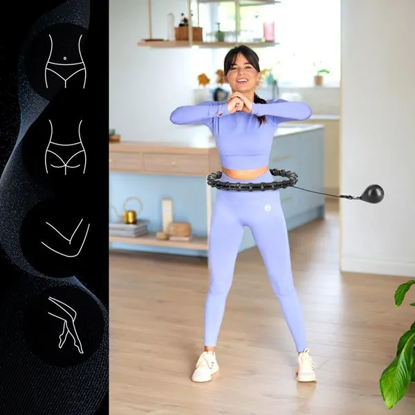 HHW11 Plus Size Hula Hop Black Z Wypustkami I Obciążnikiem Hms