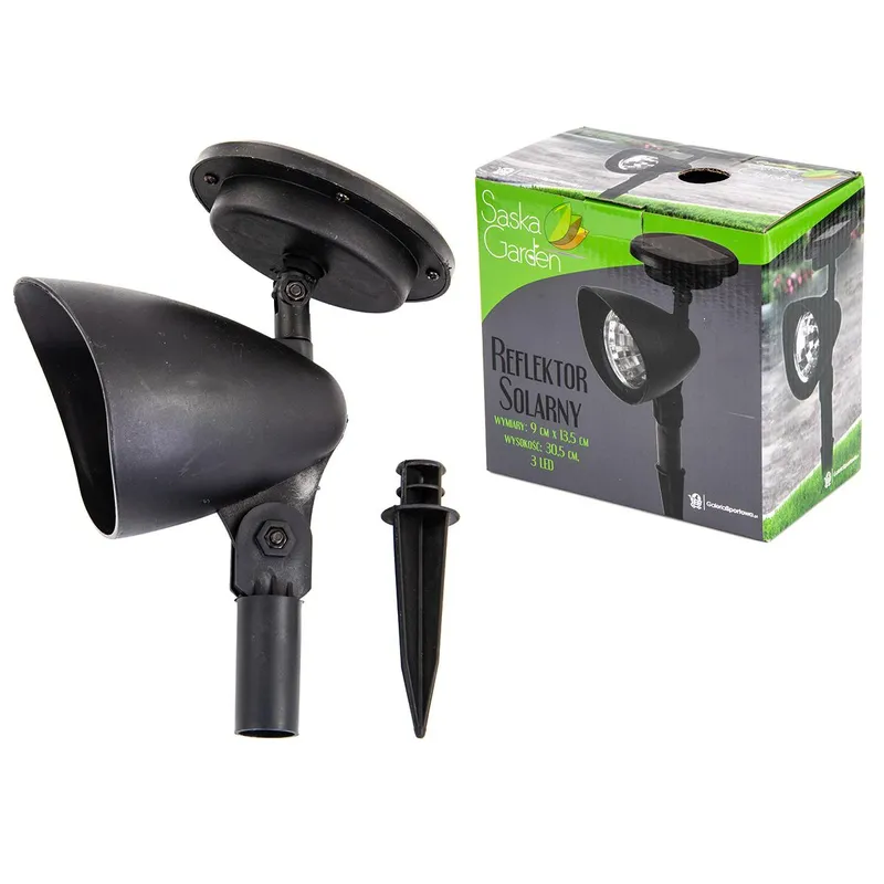Lampa Solarna Reflektor 3 LED Wbijany