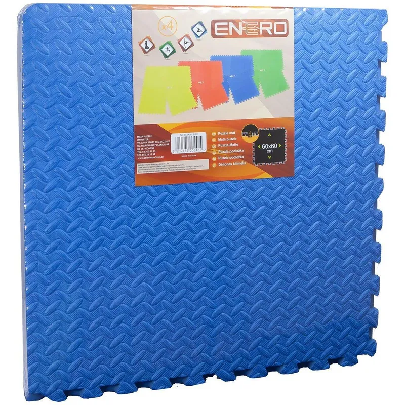MATA PUZZLE PIANKOWE EVA 60x60x1,2cm KPL. 4szt ENERO - Niebieski