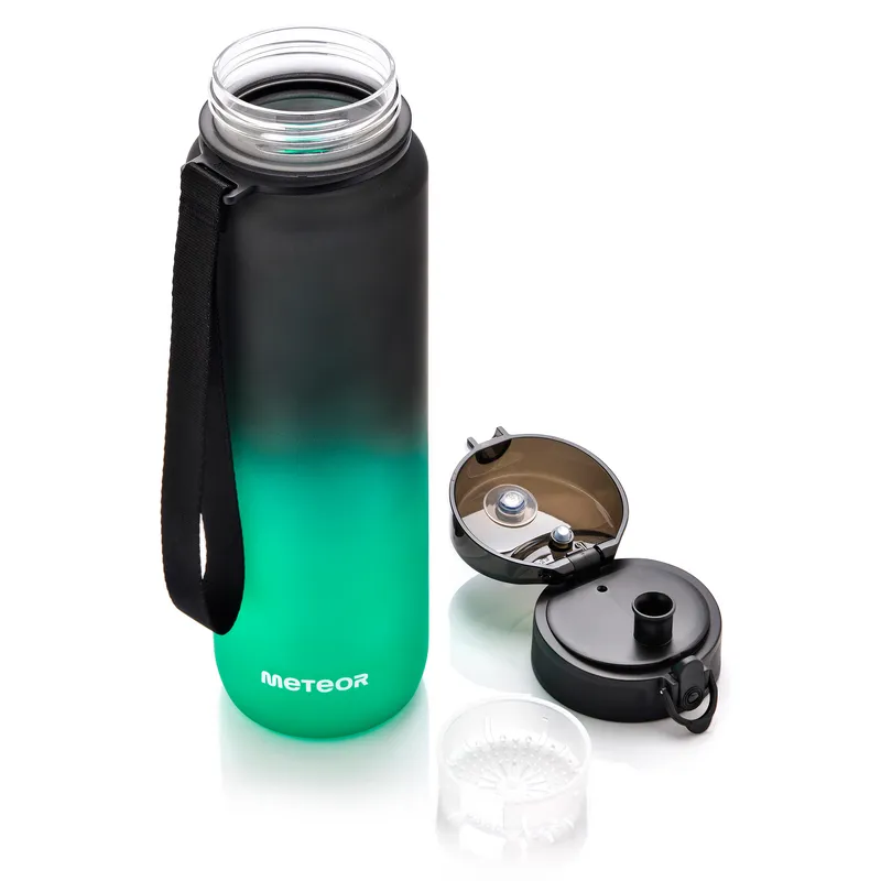 Bidon Sportowy METEOR 1000 ml Czarny/Zielony