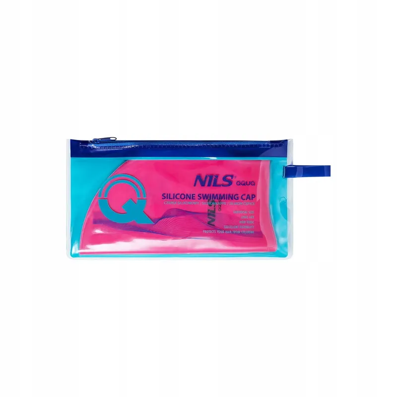 Nqc Jednokolorowy PK01 Czepek Silikonowy NILS Aqua - Różowy