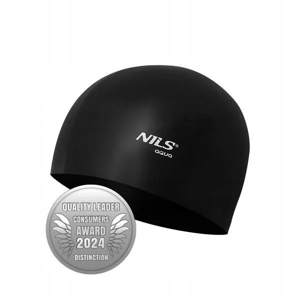 Nqc Jednokolorowy BK01 Czepek Silikonowy NILS Aqua - Czarny