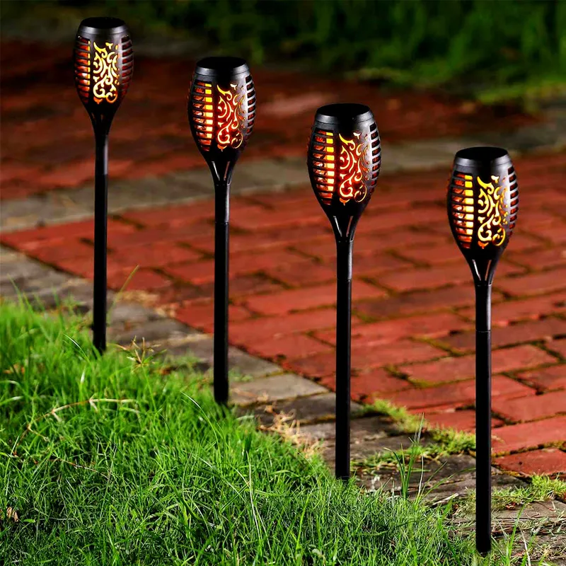 Pochodnia Lampa Solarna Tańczące Płomyki 12 LED Smd 7x7x50cm