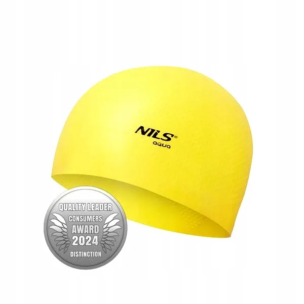 Nqc Jednokolorowy Czepek Silikonowy Dots NILS Aqua - Żółty