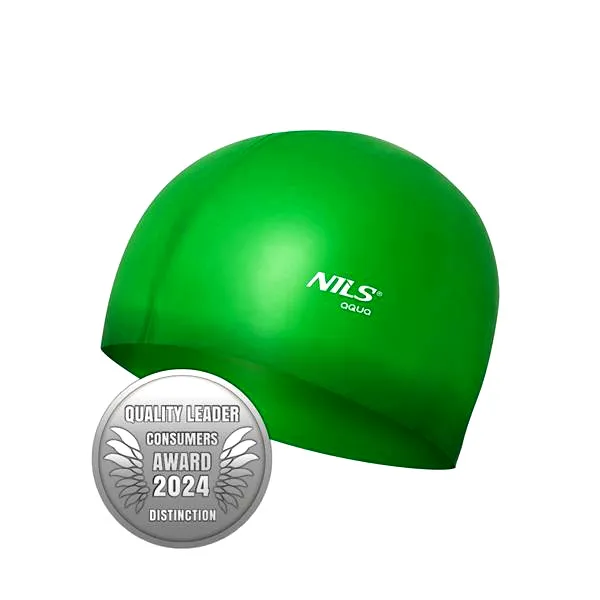 Nqc Jednokolorowy GR02 Czepek Silikonowy NILS Aqua - Zielony