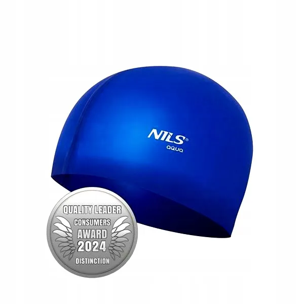 Nqc Jednokolorowy BL04 Ciemnoniebieski Czepek Silikonowy NILS Aqua