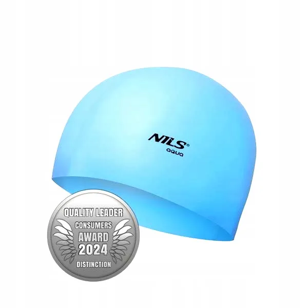 Nqc Jednokolorowy BL01 Jasnoniebieski Czepek Silikonowy NILS Aqua