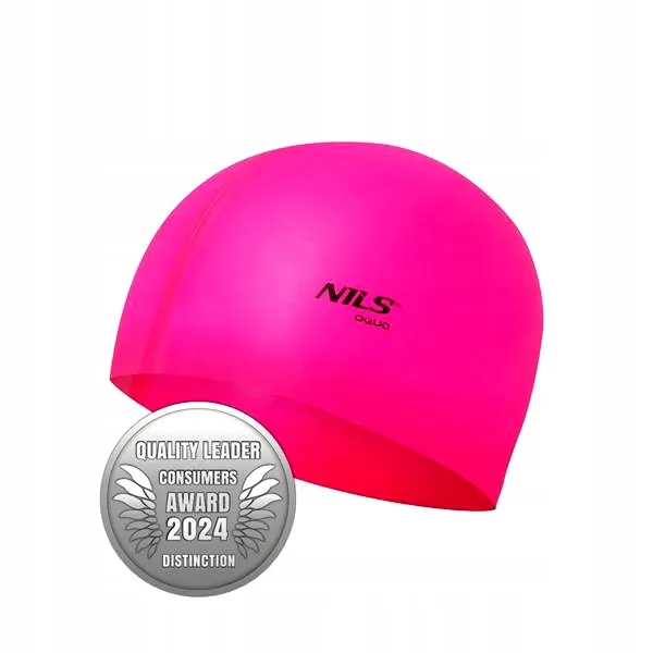 Nqc Jednokolorowy PK01 Czepek Silikonowy NILS Aqua - Różowy