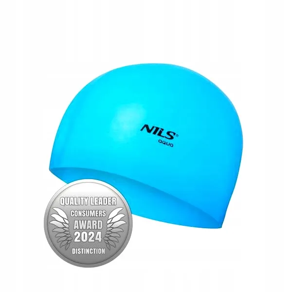 Nqc Jednokolorowy BL02 Czepek Silikonowy NILS Aqua - Niebieski