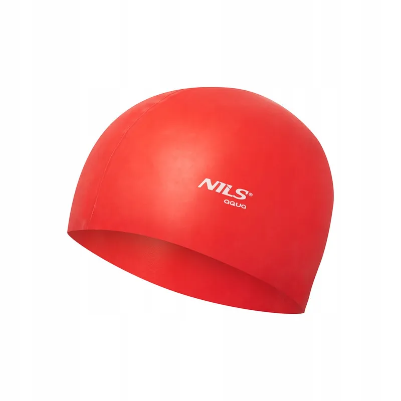 Nqc Jednokolorowy RD01 Czepek Silikonowy NILS Aqua - Czerwony