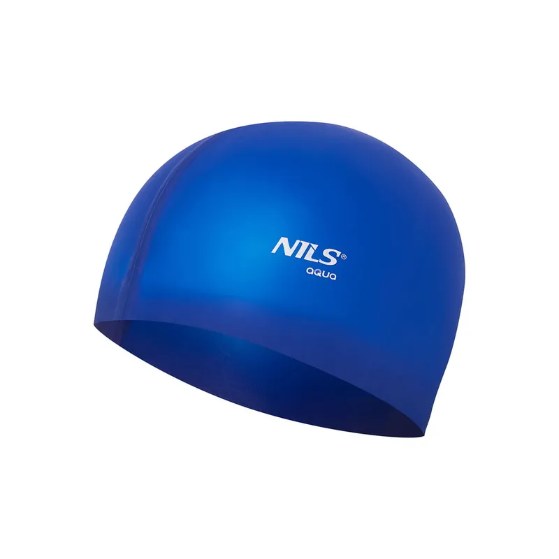 Nqc Jednokolorowy BL04 Ciemnoniebieski Czepek Silikonowy NILS Aqua