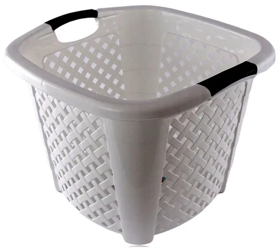 Kosz Kwadrat RATTAN 34l -Biały 44x44x33 cm