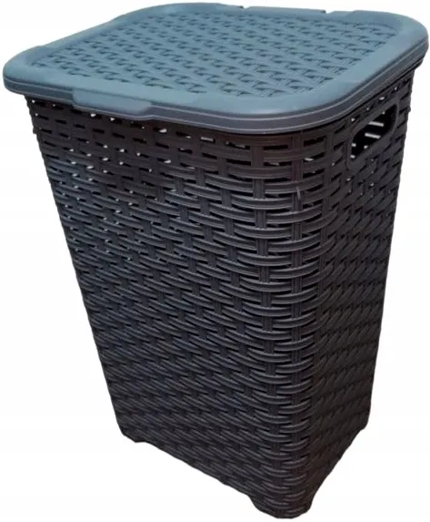 Kosz Na Biel.RATTAN 60L-POPIEL 435x337x602 mm