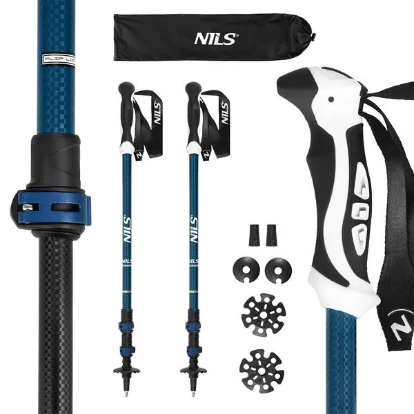TK8601 Blue Kije Trekkingowe Aluminiowe NILS