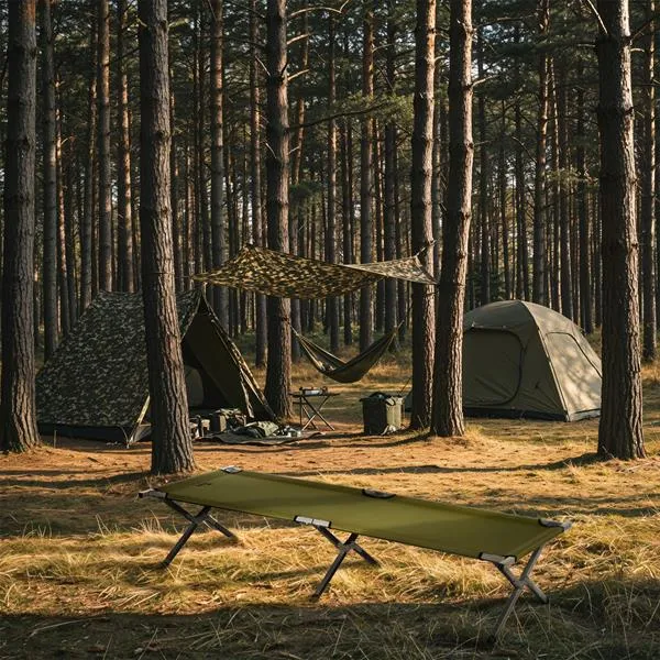 NC2756 Łóżko Polowe Składane 200 cm NILS Camp - Zielone