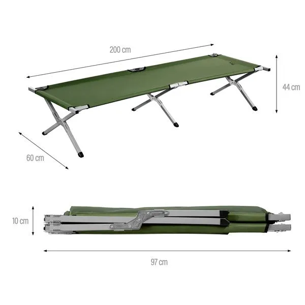 NC2756 Łóżko Polowe Składane 200 cm NILS Camp - Zielone